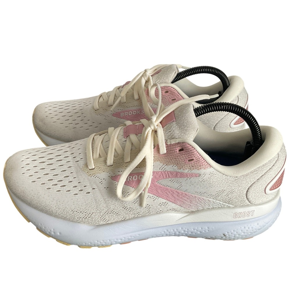 Brooks Ghost 16 Women's Running Shoes Sneakers Size 9.5 Cream Pink 1204071B136